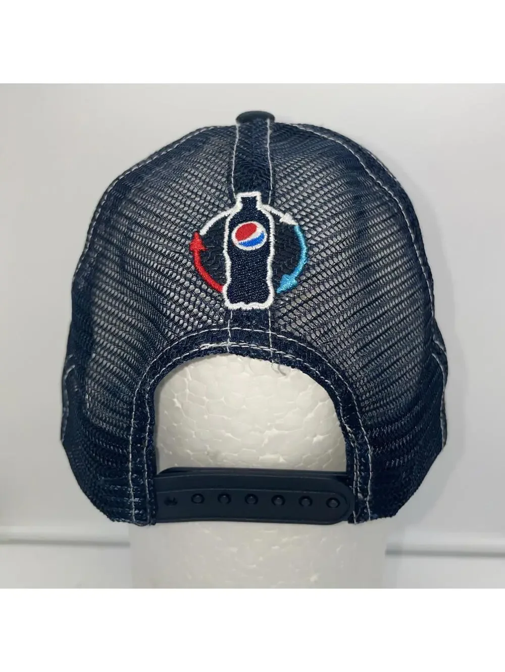 Pepsi Soda Navy Blue Mesh Snapback Trucker Hat Embroidered Logo G&G Outfitters